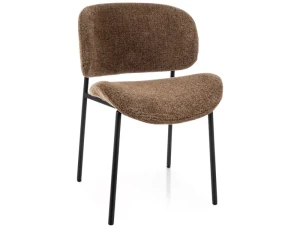 Krzesło tapicerowane KISO NOELLE cappuccino - czarny stelaż