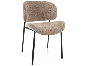 Krzesło tapicerowane KISO NOELLE ciemny beż - czarny stelaż