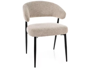Krzesło tapicerowane LUCIO NOELLE beżowe - czarny stelaż 