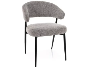 Krzesło tapicerowane LUCIO NOELLE szare - czarny stelaż