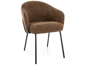 Krzesło tapicerowane NAO NOELLE cappuccino - stelaż czarny