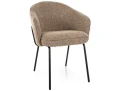 Nowoczesne Krzesło tapicerowane NAO NOELLE ciemny beż - stelaż czarny