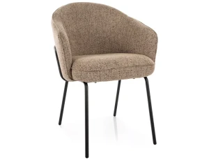 Krzesło tapicerowane NAO NOELLE ciemny beż - stelaż czarny
