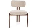 Nowoczesne Krzesło tapicerowane MISAKI D jasny bez do salonu -stelaż orzech