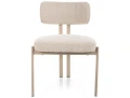 Nowoczesne Krzesło tapicerowane MISAKI jasny beż - stelaż kaszmir - przód