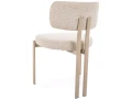 Nowoczesne Krzesło tapicerowane MISAKI jasny beż - stelaż kaszmir - tył