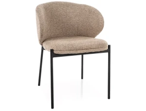 Krzesło tapicerowane KIOTO beżowe - stelaż czarny