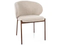 Nowoczesne Krzesło tapicerowane  KIOTO D jasny bez - stelaż orzech do biura i salonu