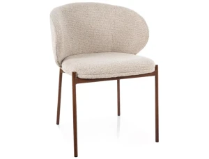 Krzesło tapicerowane  KIOTO D jasny beż - stelaż orzech