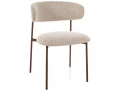 Nowoczesne Krzesło tapicerowane ELTON D NOELLE beżowe - stelaż orzech