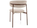 Krzesło tapicerowane ELTON D NOELLE beżowe - stelaż orzech tył