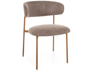 Krzesło tapicerowane ELTON D BREGO beżowe - stelaż dąb