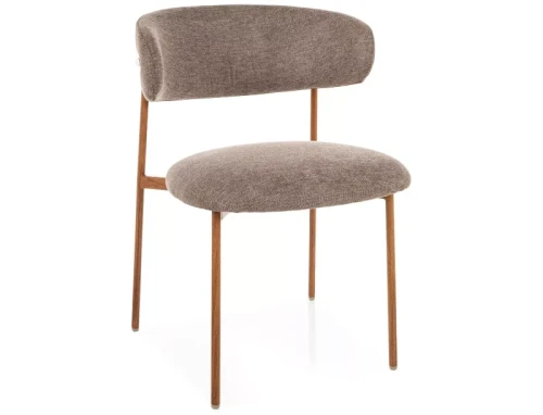 Nowoczesne Krzesło tapicerowane ELTON D BREGO beżowe do salonu, biura