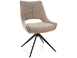 Krzesło tapicerowane obrotowe 360° FINO I NOELLE ciemny beż - stelaż czarny 
