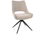 Krzesło tapicerowane obrotowe 360° FINO I NOELLE beżowe - stelaż czarny 