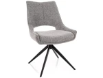 Krzesło tapicerowane obrotowe 360° FINO I NOELLE szare - stelaż czarny 