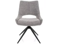 Krzesło tapicerowane obrotowe 360° FINO I NOELLE szare - stelaż czarny - przód