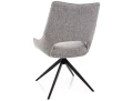 Krzesło tapicerowane obrotowe 360° FINO I NOELLE szare - stelaż czarny - tył