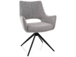 Krzesło tapicerowane obrotowe 360° FINO II NOELLE szary - stelaż czarny