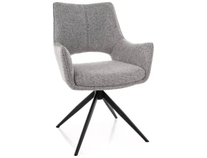 Krzesło tapicerowane obrotowe 360° FINO II NOELLE szary - stelaż czarny
