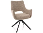 Krzesło tapicerowane obrotowe 360° FINO II NOELLE ciemny beż - stelaż czarny