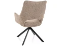 Krzesło tapicerowane obrotowe 360° FINO II NOELLE ciemny beż - stelaż czarny tył