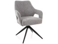 Krzesło tapicerowane OLSEN NOELLE szare - stelaż czarny