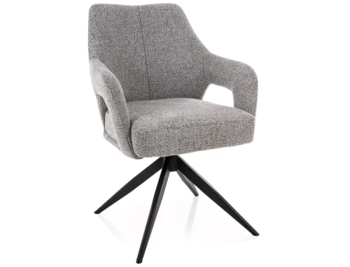 Krzesło tapicerowane OLSEN NOELLE szare - stelaż czarny