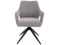 Nowoczesne Krzesło tapicerowane OLSEN NOELLE szare - stelaż czarny - do salonu, biura