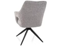 Krzesło tapicerowane OLSEN NOELLE szare - stelaż czarny tył