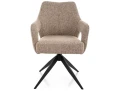 Krzesło tapicerowane obrotowe 360° OLSEN NOELLE ciemny beż - stelaż czarny - przód