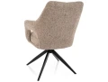 Krzesło tapicerowane obrotowe 360° OLSEN NOELLE ciemny beż - stelaż czarny - tył