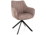 Krzesło tapicerowane obrotowe 180° AZALIA LEO ciemny beż - stelaż czarny