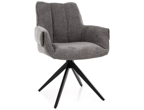 Nowoczesne Krzesło tapicerowane obrotowe 180° GIO beżowe - stelaż czarny