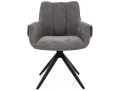 Krzesło tapicerowane obrotowe 180° GIO beżowe - stelaż czarny do salonu, biura