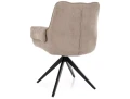 Krzesło tapicerowane obrotowe 180° GIO beżowe - stelaż czarny  tył