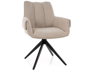 Krzesło tapicerowane obrotowe 180° GIO jasny beż - stelaż czarny 