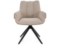 Nowoczesne Krzesło tapicerowane obrotowe 180° GIO beżowe - stelaż czarny - do salonu, biura