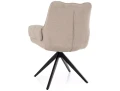 Krzesło tapicerowane obrotowe 180° GIO beżowe - stelaż czarny tył