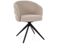 Nowoczesny Krzesło tapicerowane obrotowe 180° ORES jasny beż