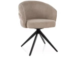 Krzesło tapicerowane obrotowe 180° ORES beż - stelaż czarny 