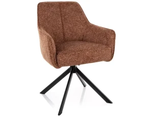Krzesło tapicerowane obrotowe 180° NOTTI LEO camel - stelaż czarny 