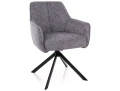 Krzesło tapicerowane obrotowe 180° NOTTI LEO szary - stelaż czarny