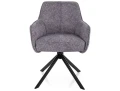 Krzesło tapicerowane obrotowe 180° NOTTI LEO szary - stelaż czarny - przód