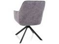 Krzesło tapicerowane obrotowe 180° NOTTI LEO szary - stelaż czarny - tył