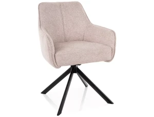 Krzesło tapicerowane obrotowe 180° NOTTI LEO jasny beż - stelaż czarny 