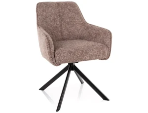 Krzesło tapicerowane obrotowe 180° NOTTI LEO ciemny beż - stelaż czarny 