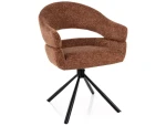 Krzesło tapicerowane obrotowe 180° BORGO LEO camel - stelaż czarny 
