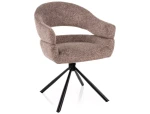 Krzesło tapicerowane obrotowe 180° BORGO LEO ciemny beż - stelaż czarny 