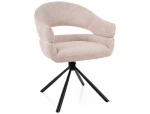 Krzesło tapicerowane obrotowe 180° BORGO LEO jasny beż - stelaż czarny 